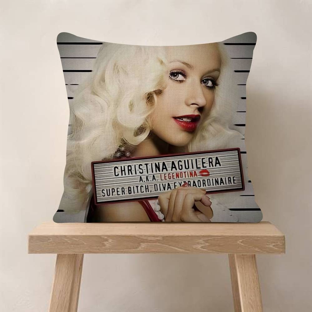 Christina Aguilera Singer Cushion Cover Inches Farmhouse Decor Home Throw Pillow Covers For Couch Decorations