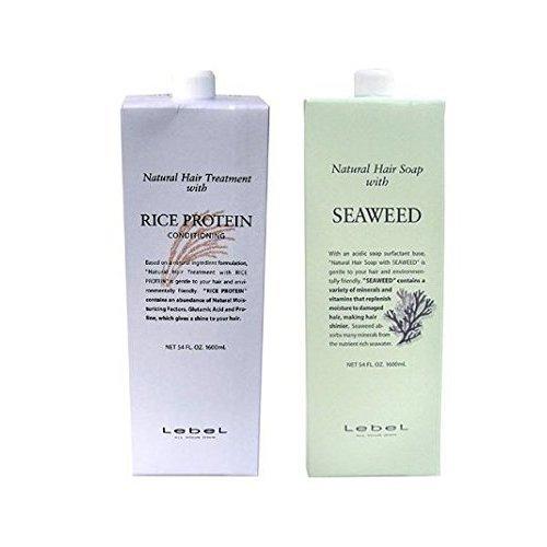 Mydło LebeL Natural Hair Soap z kuracją SW Natural Hair Treatment z proteinami RP [Zestaw standardowy] (Wodorosty 1600ml) & (Ryż 1600g)