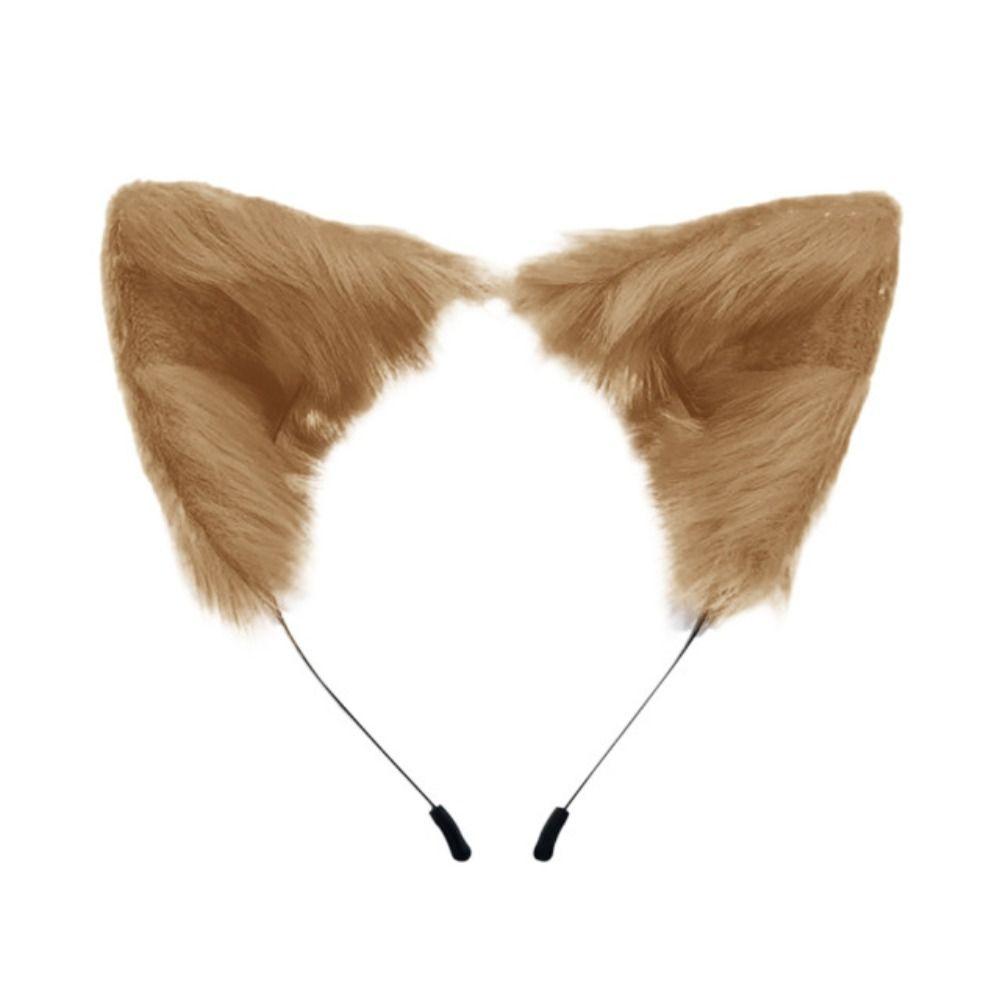 Cute Animal Ears Headwear Artificial Cosplay Hair Accessories Plush Fox Cat Ears  Christmas