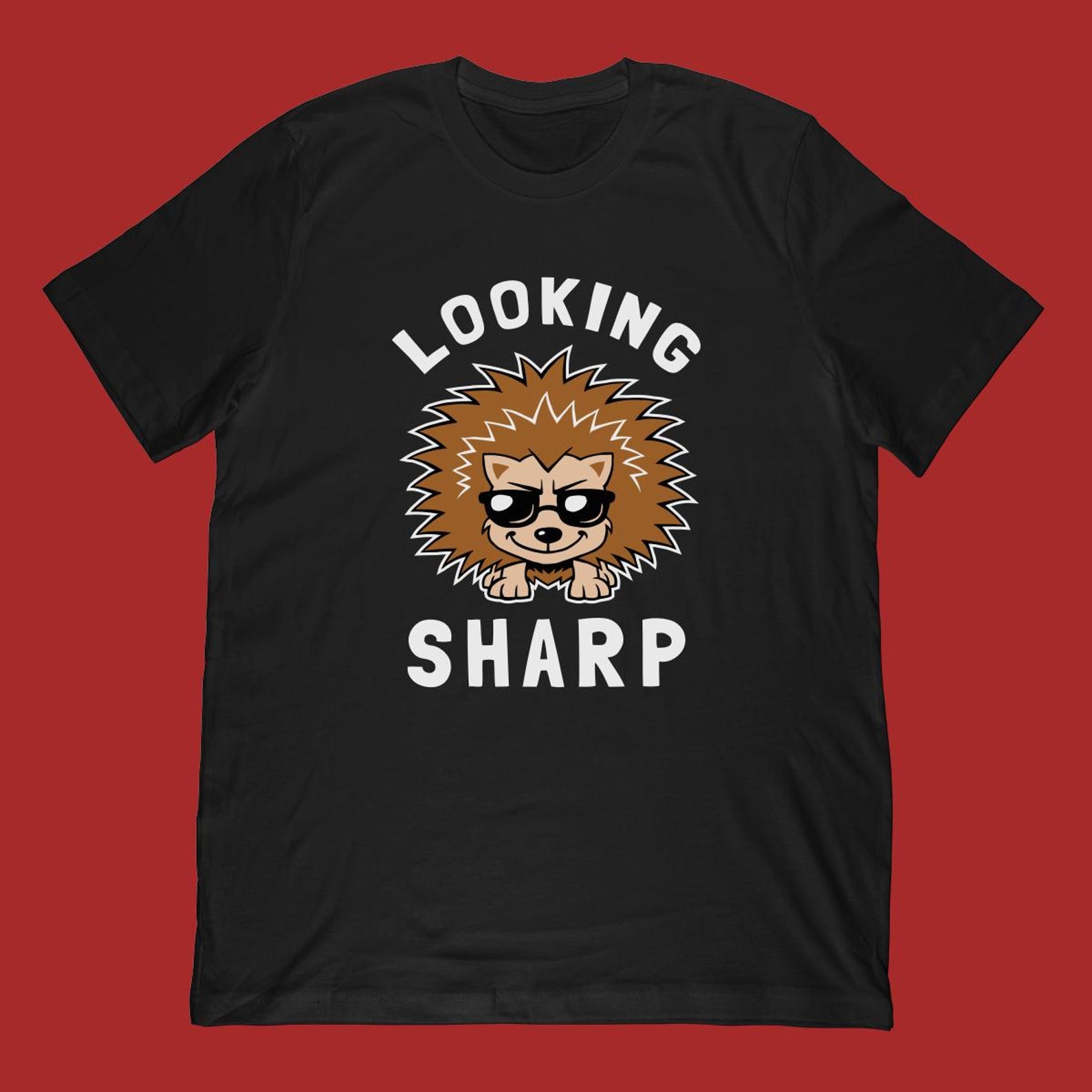Looking Sharp Hedgehog T-Shirt | Funny Sunglasses Graphic Tee 2XL