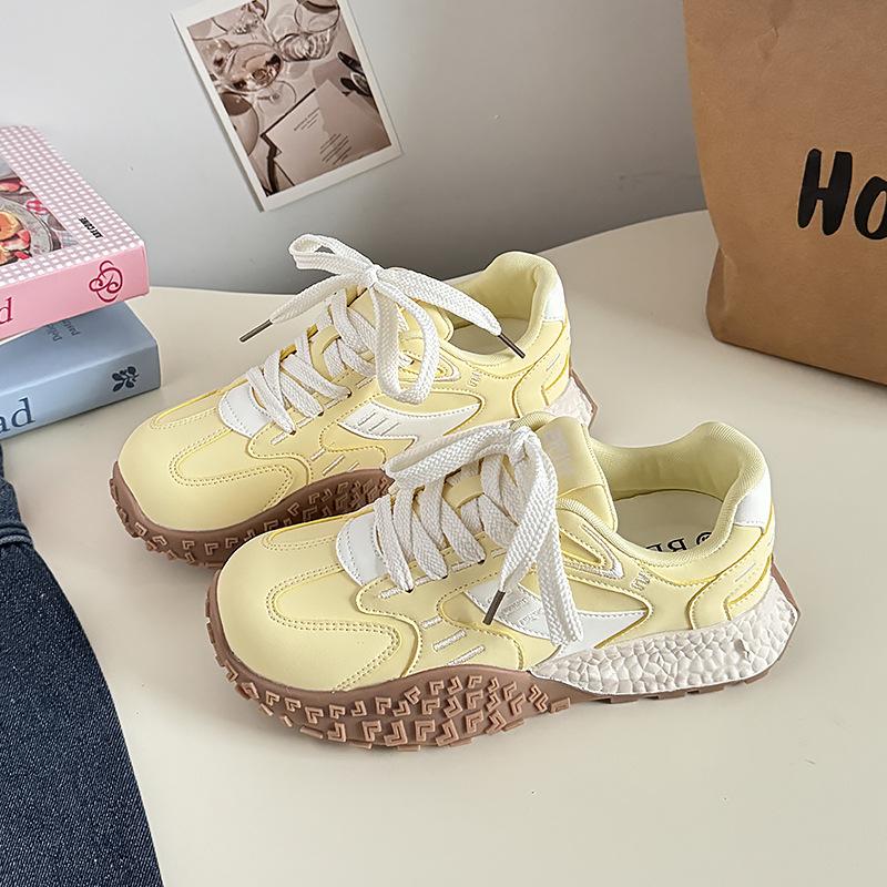 Student Women Pink Youth Sneakers Autumn New Thick Bottom Breathable Sport Running Shoes Campus Trend Platform Casual Shoes