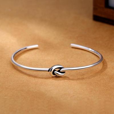 New Fashion Popular 925 Sterling Silver Jewelry Bracelets Vintage Thai Silver Style Love Tie Braided Female Bangles Sl024