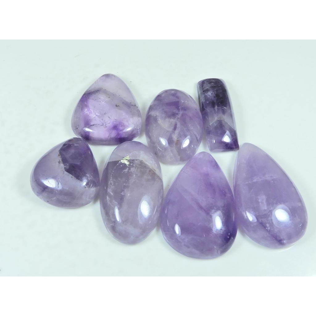 300Cts. Natural Amethyst Lace Agate Mix Cabochon Loose Gemstone 07 Pcs Lot C-3926