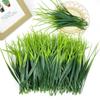 24Pcs UV Resistant Fake Greenery Green Artificial Grass Bundles Artificial Spring Grass  Home Decor