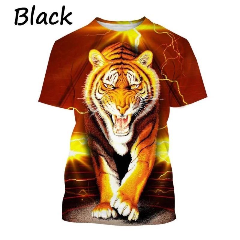 Hot Sale Personality Ferocious Tiger 3D Printing T-shirt Summer Unisex Fashion Funny Cool Hip Hop Animal Short Sleeve Shirt