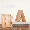 Wooden Piggy Bank with Clear Window, A-Z Letter Coin Cash Container for Kids Adults, Unbreakable Money Saving Box Decoration