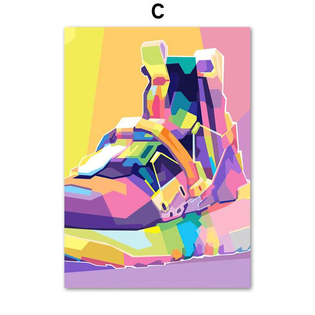 Funky Luxusní značka Tenisky Móda Boty Nástěnné umění Malba na plátno Severské plakáty a potisky Nástěnné obrazy pro výzdobu obývacího pokoje