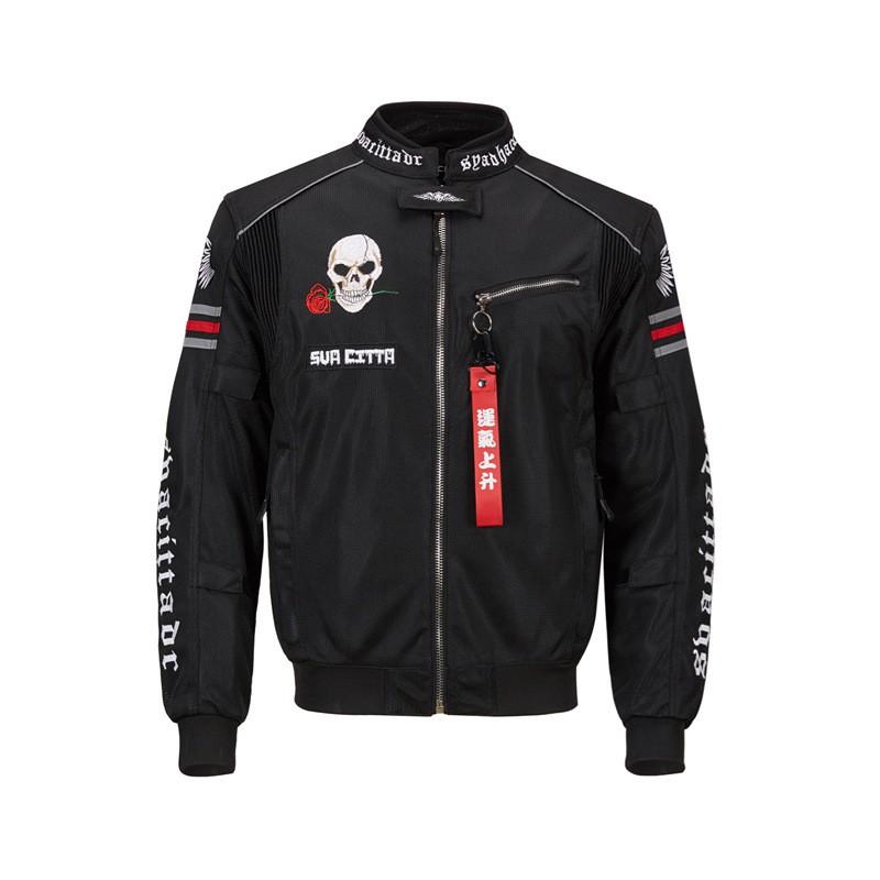 Mens Mesh Motorcycle Riding Jacket Pants Set Breathable Retro Style White Black S чёрный
