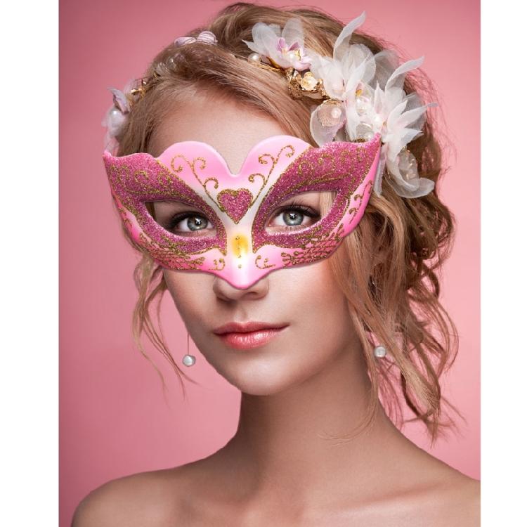 Luxurious Kids Girls Half Face Venetian Mask Mardi Gras Glitter Mask for Masquerade Prom Parties and Themed Celebration