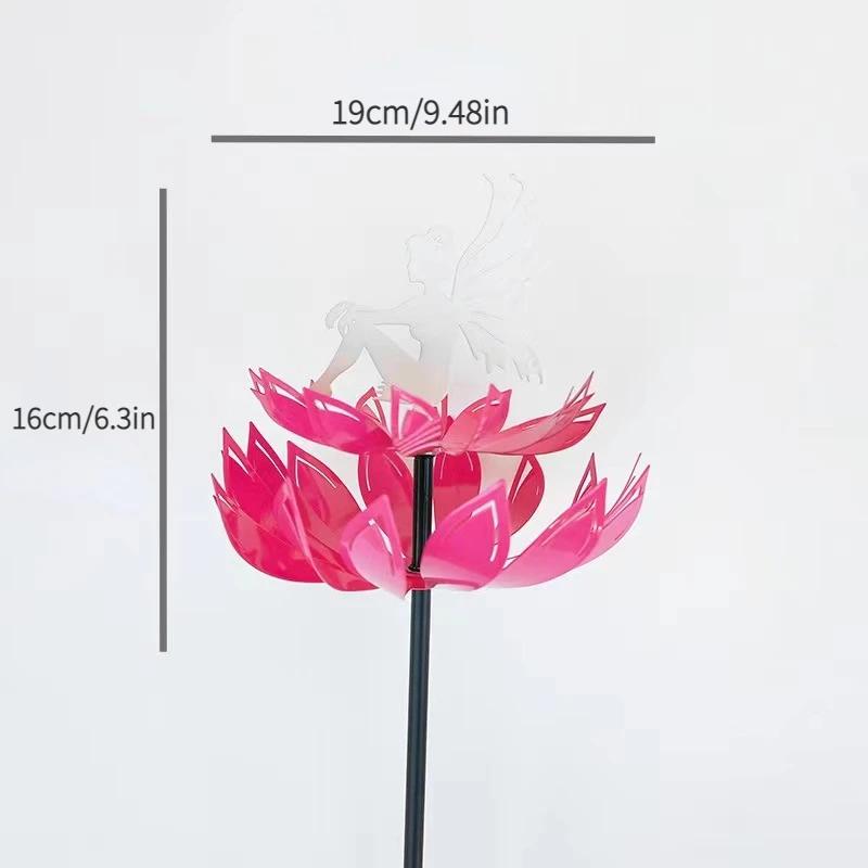 Metal Courtyard Iron Art Rotating Windmill Outdoor Garden Decoration Windmill Garden Ornaments Fairy Garden
