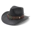 New riding men's and women's sunshade beach hat western cowboy hat big edge straw hat couple jazz hat