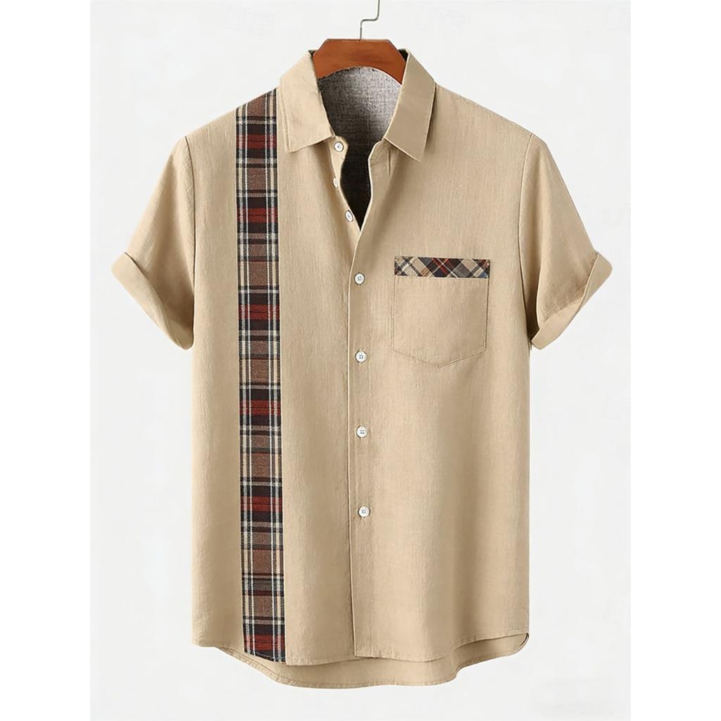2026 Daily Men's Casual Short Sleeved Shirt with Natural Ethnic Pattern Printed Shirt Hawaii Beach Vacation Clothing