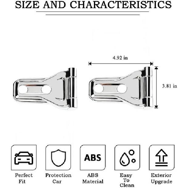 For 18+ JL JLU JT Jeep Wrangler Accessories Hood Hinge Cover Exterior Decor Kits