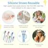 Replacement Long Silicone Straw With Straw Cover,Compatible with Stanley 40/30 oz Cup Tumbler,Cleaning Brush Stanley Accessories