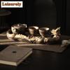 Gilt Coarse Pottery Dragon Lying On Lotus Tea Tray Afternoon Tea Dessert Plate Coffee Storage Board Teapot Mat Dishes Tea Set