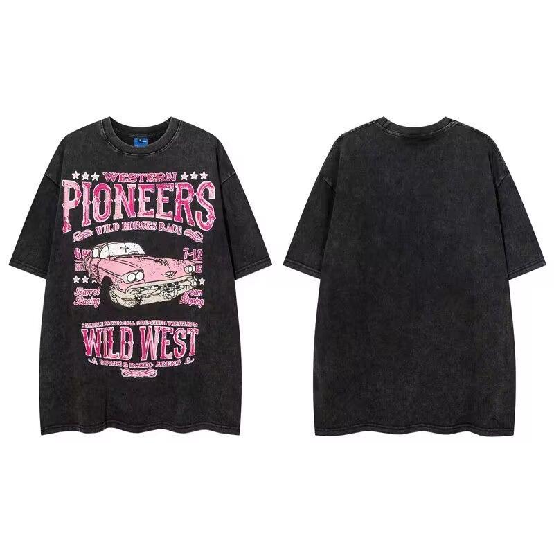 Plus Size Women's Mid-Length Pure Cotton Short Sleeve T-Shirt - Summer Washed Trendy Loose Fit