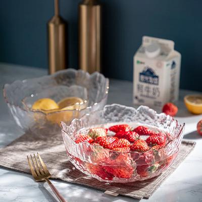 Průhledná gradientní skleněná mísa Dezertní misky Talíř na ovoce Salátová mísa Dekorativní talíř Domácí nádobí Podnos na svačinu Polévkové misky