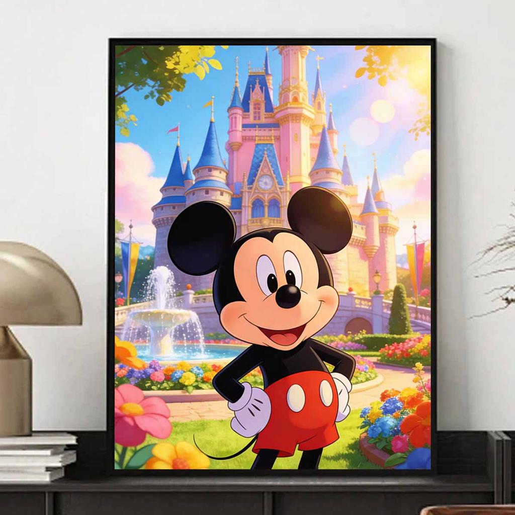 Disney Mickey Mouse Castle oil painting handmade painting art kit mosaic diy home decoration gift