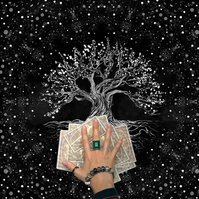 Trees Of Life Altars Cloth Tarot Cards Tablecloth Divinations Cards Table Cloth Square Tapestry Witchcraft Supplies