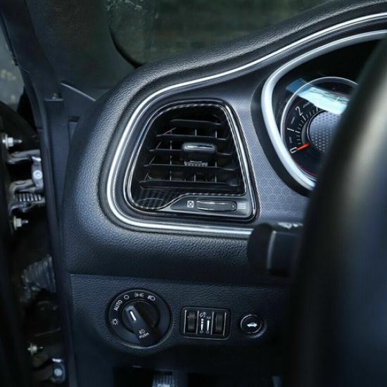 Dashboard Air Conditioner Vent Trim Ring For Dodge Challenger 2015+ Carbon Fiber