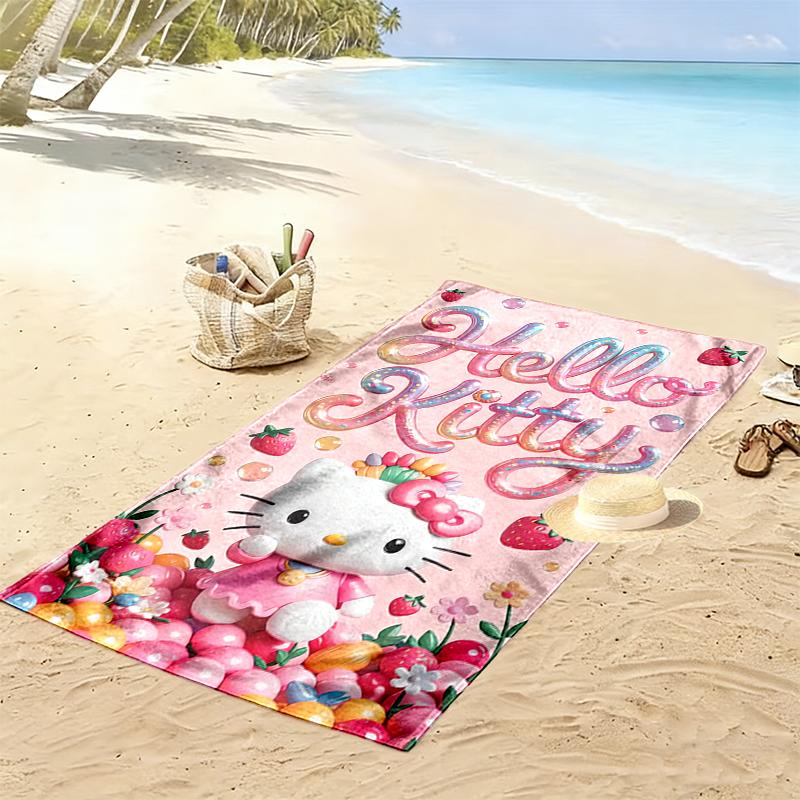 Hello Kitty Beach Towel Suitable for Various Scenarios Such As Kitchen, Bathroom and Beach Swimming
