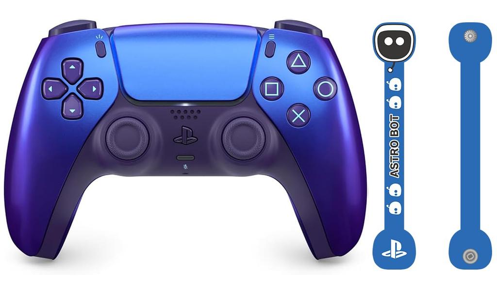 Genuine DualSense Wireless Chroma Indigo with Astro Bot Design Cord Holder Controller, (CFI-ZCT1J11)