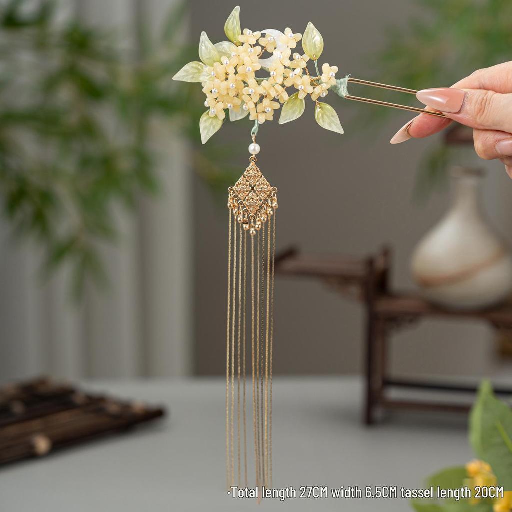 Osmanthus Hairpin: Elegant Chinese Hanfu & Qipao Accessory for Daily Wear