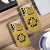 Brilliant golden ring For Samsung A 01 52S A04 A05S A10 A12 A13 22 23 24 36 42 M02 Note 10 20Ultra 8 9 Golden glass phone case