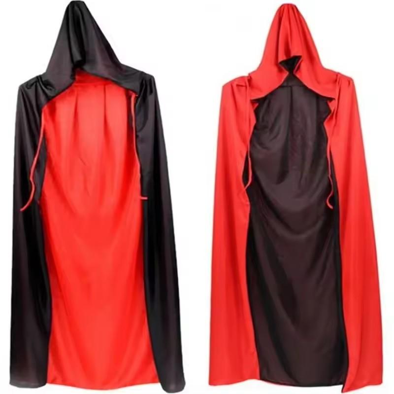 Hood Cloak Cosplay Medieval Long Cape Halloween Party Women Men Adult Long Mage Witchcraft Wicca Robe Conceal Gown Reenactment