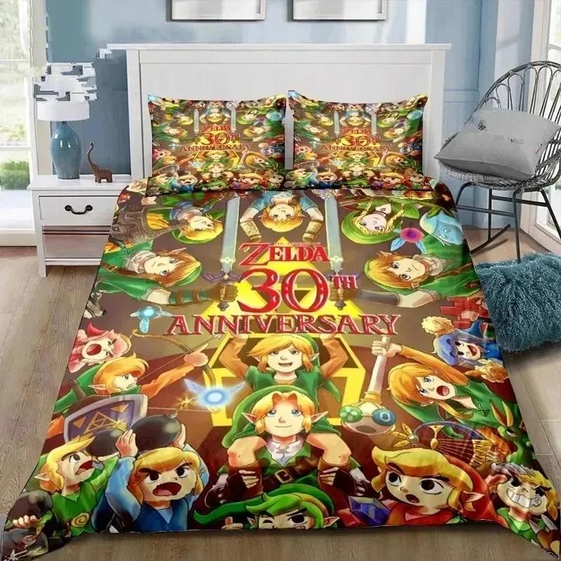 3D Cartoon Zeldas Series Bedding Set Duvet Cover Bed Set Quilt Cover Pillowcase Comforter King Queen Size Boys Adult Bedding Set