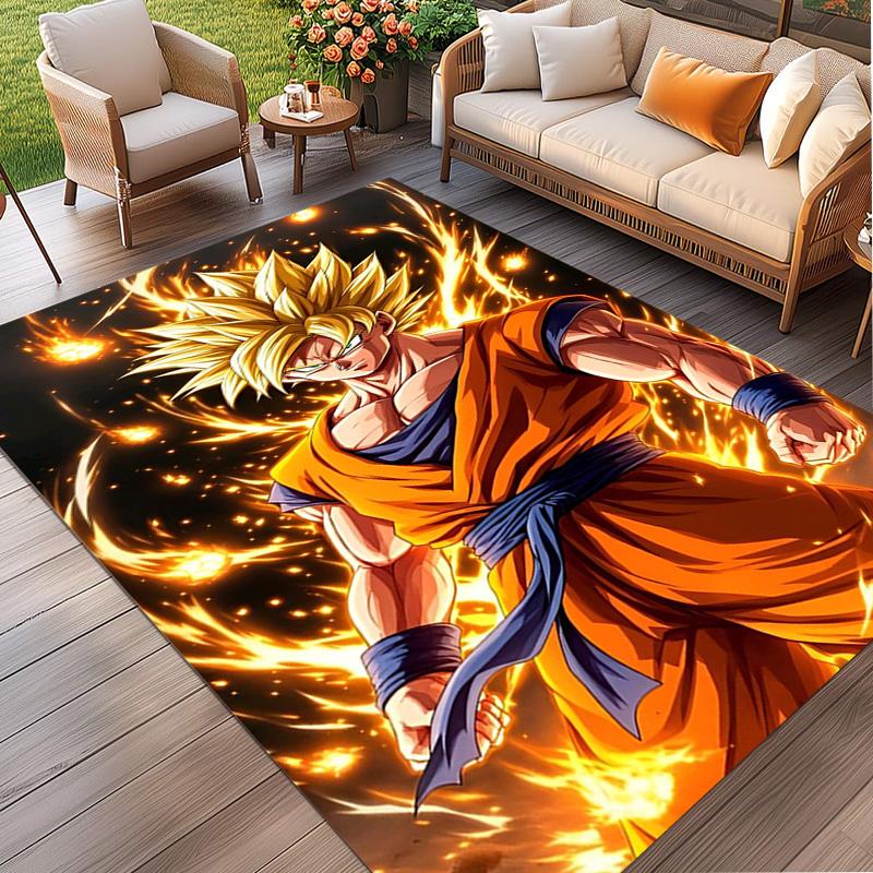 DRAGON BALL Print Rug, Washable Floor Carpet, For Entryway Dorm Laundry Room Office Study, Home Decor Birthday Christmas Gift