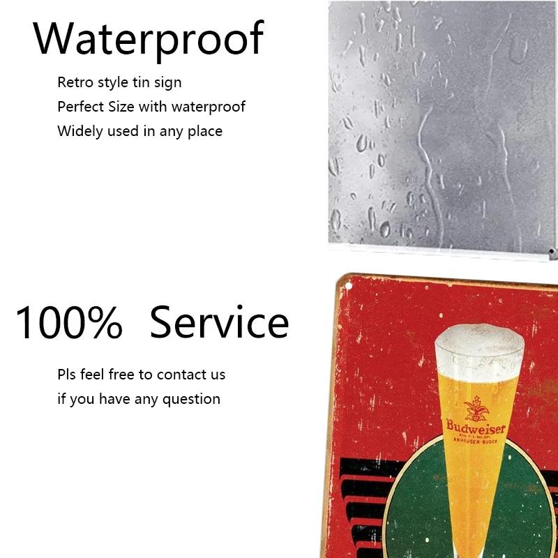 Original Budweiser Bier-Blechschild, lustige Metallplakate, Retro-Wandschild, Vintage-Schild für Bar-Club-Wanddekoration