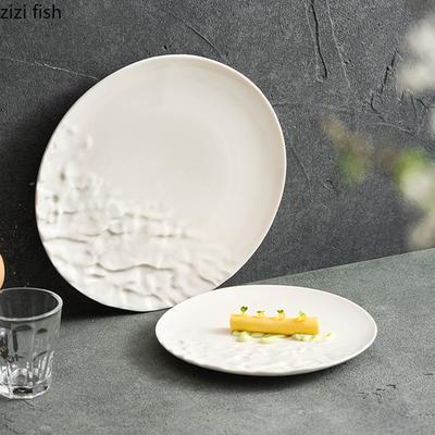 Lumivalge Poolkivine Tekstuuriga Keraamiline Õhtusöögitaldrik Praetaldrik Magustoidutaldrik Pastataldrikud Molekulaarköögi Eritoit Lauanõud