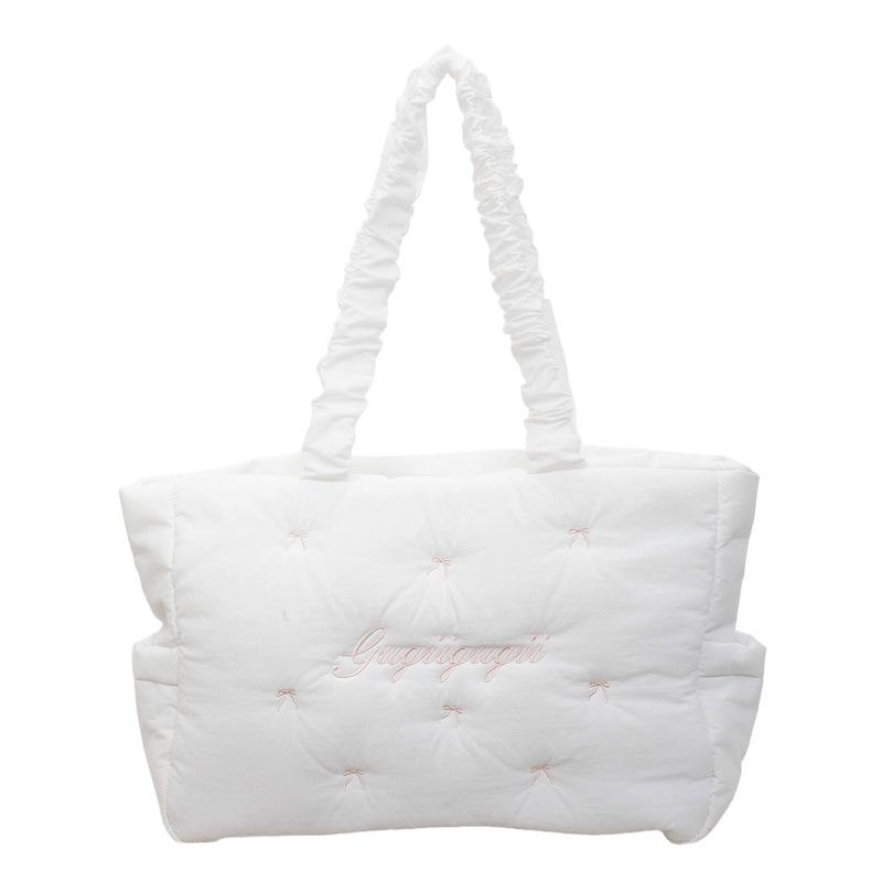 Quilted Tote Bag Women Fashion Soft Handle Shoulder Bag for Daily Use and Casual Outings