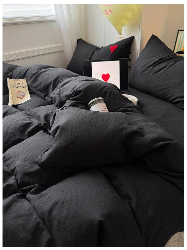 3D Embroidered Towel: 2026 Ins-Style Washed Cotton 4-Piece Set - Solid Color, Soft, Skin-Friendly, Imitation Cashmere.