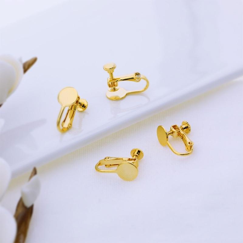 10 Pairs Hypoallergenic Clip-on Earrings Converter Round Flat Back Coil Earring Clip Converter for None Pierced Ears