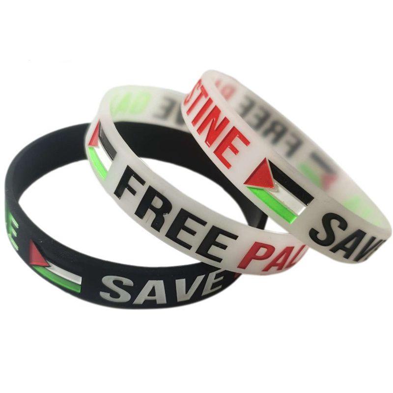 Stylish Palestine Silicone Wrist Band Featuring The Iconic Palestinian Flag Design