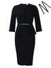 Vestito da donna primaverile e autunnale, taglie forti, scollo a V, volant, vita alta, slim, OL, gonna a tubino, abiti da pendolare