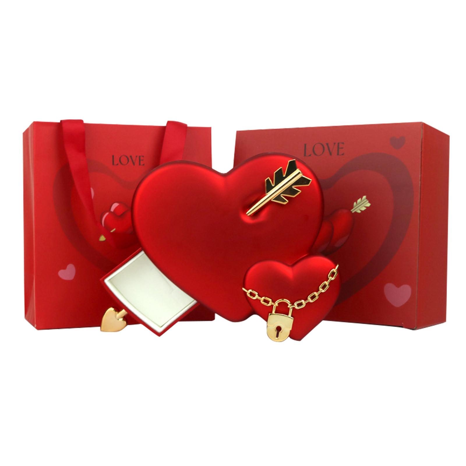 

Уникальная шкатулка для хранения украшений в форме сердца со стрелками, органайзер для колец и ожерелий, подарков на годовщину и день рождения One Size