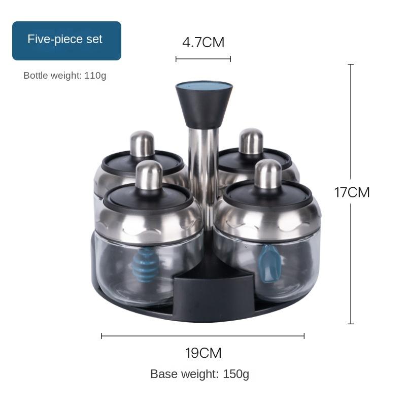 

Набор банок для приправ HANYANG из пяти предметов домашнего обихода. Влагостойкая стеклянная банка с крышкой. Ложка. Встроенная банка с кисточкой для медового масла.