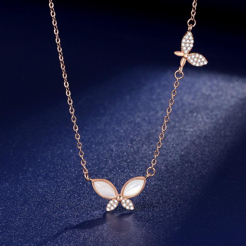 

Ожерелье с бабочкой, женская мода, легкая роскошь, ниша, изысканный, высокого класса, инкрустированная бриллиантами подвеска-бабочка для женщин