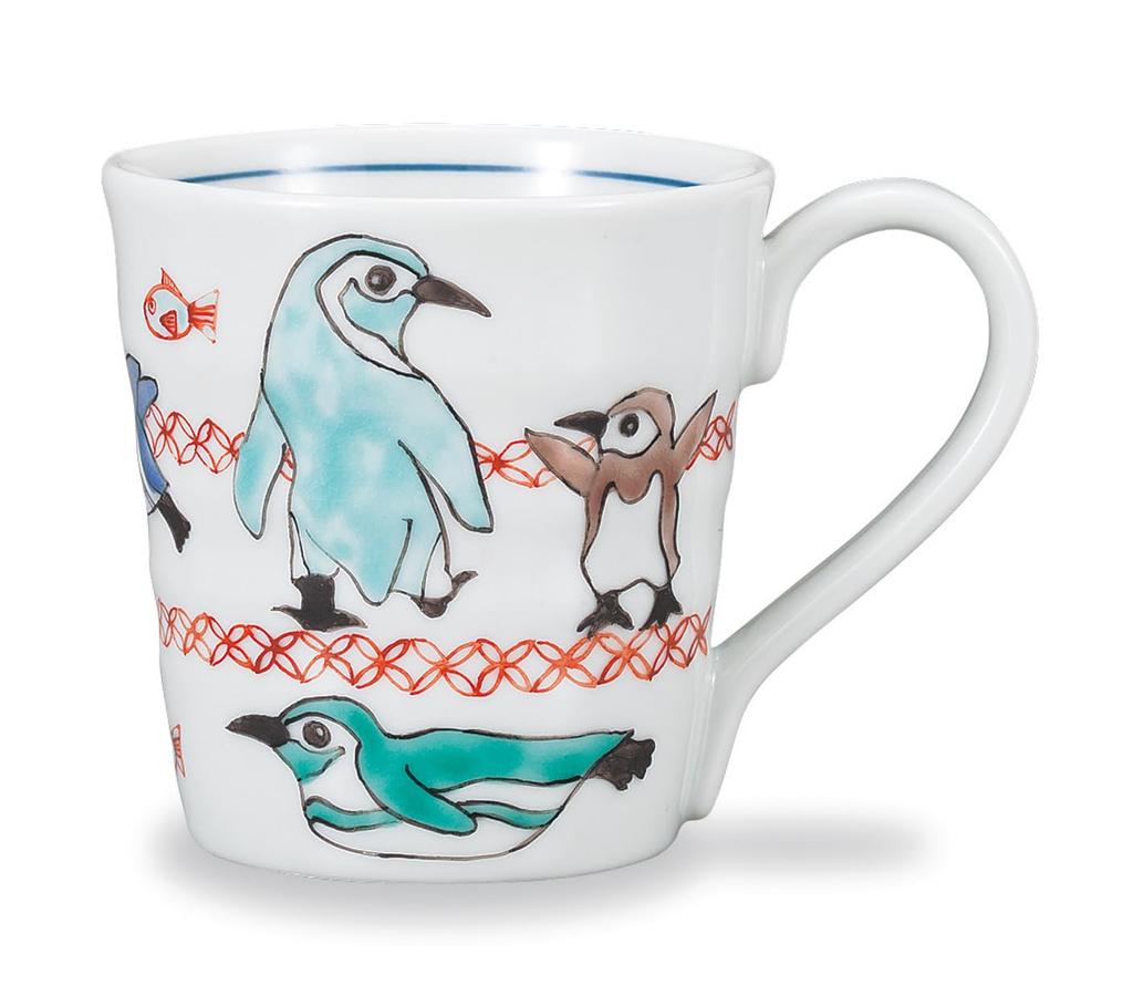 Kutani Ware Iwataya Mug, Color Penguin, AP7-0819