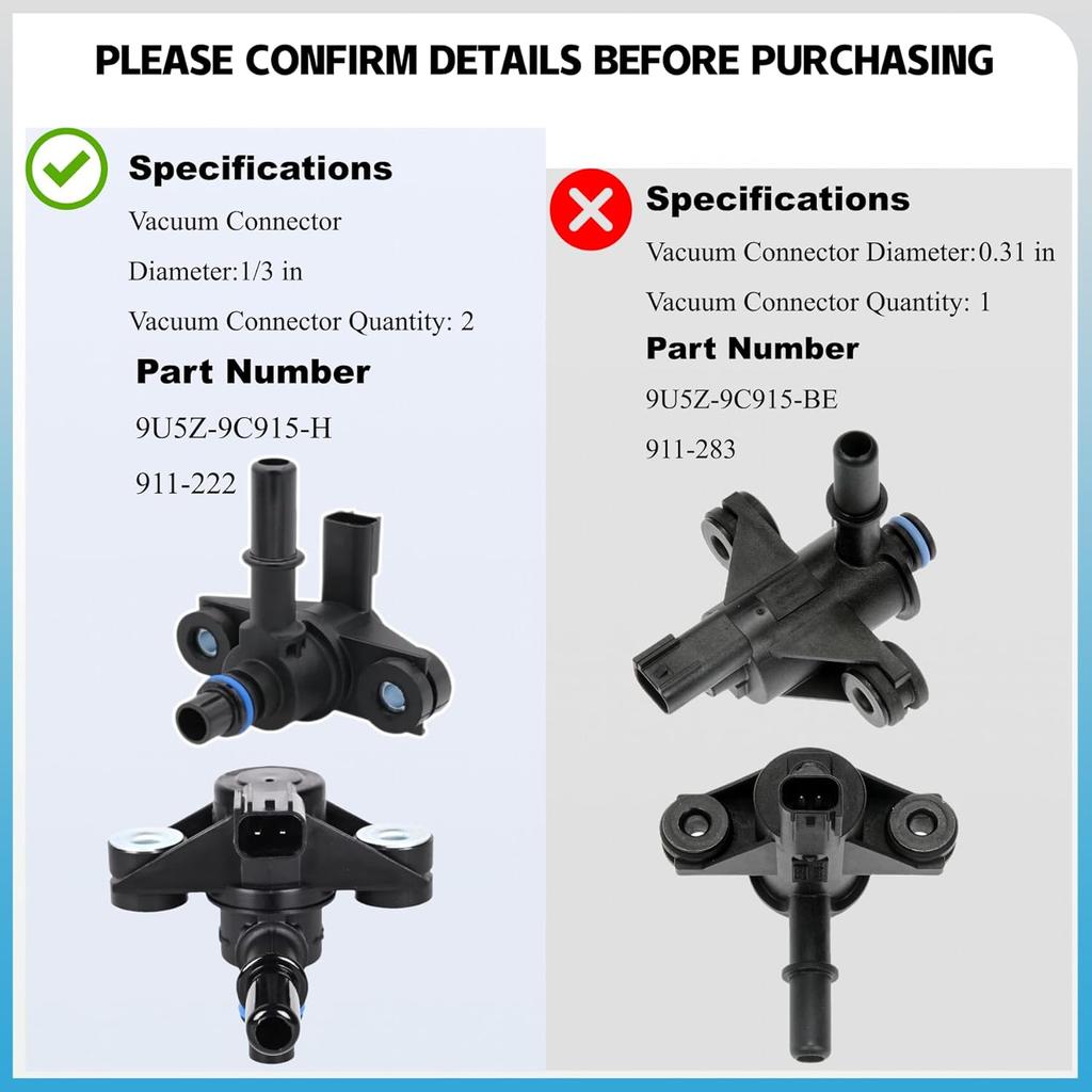 Vapor Canister Purge Valve 911-222 EVAP Evaporative Emissions Vapor Canister Purge Solenoid Valve Compatible With 2009- Ford Explorer F150 F250 F350