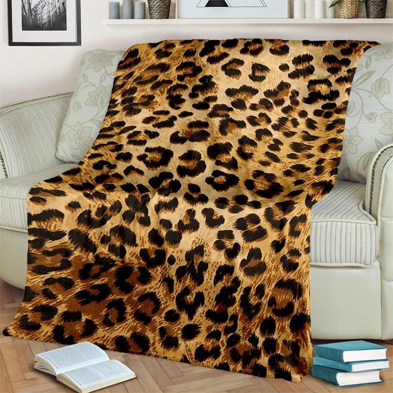 3D Wild Leopard Stripe Print Series Blanket,Soft Throw Blanket for Home Bedroom Bed Sofa Picnic Travel Office Cover Blanket Kids