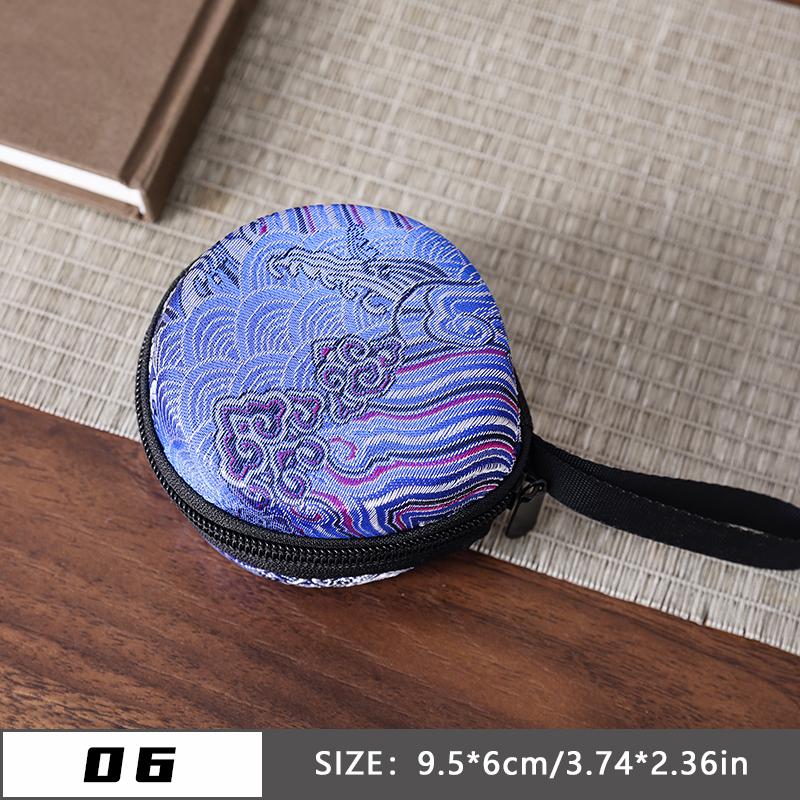 Stickerei Brokat Kleine Teetasse Tasche Chinesischer Stil Vintage Meister Teetasse Beutel Tragbar Reise Teezeremonie Zubehör