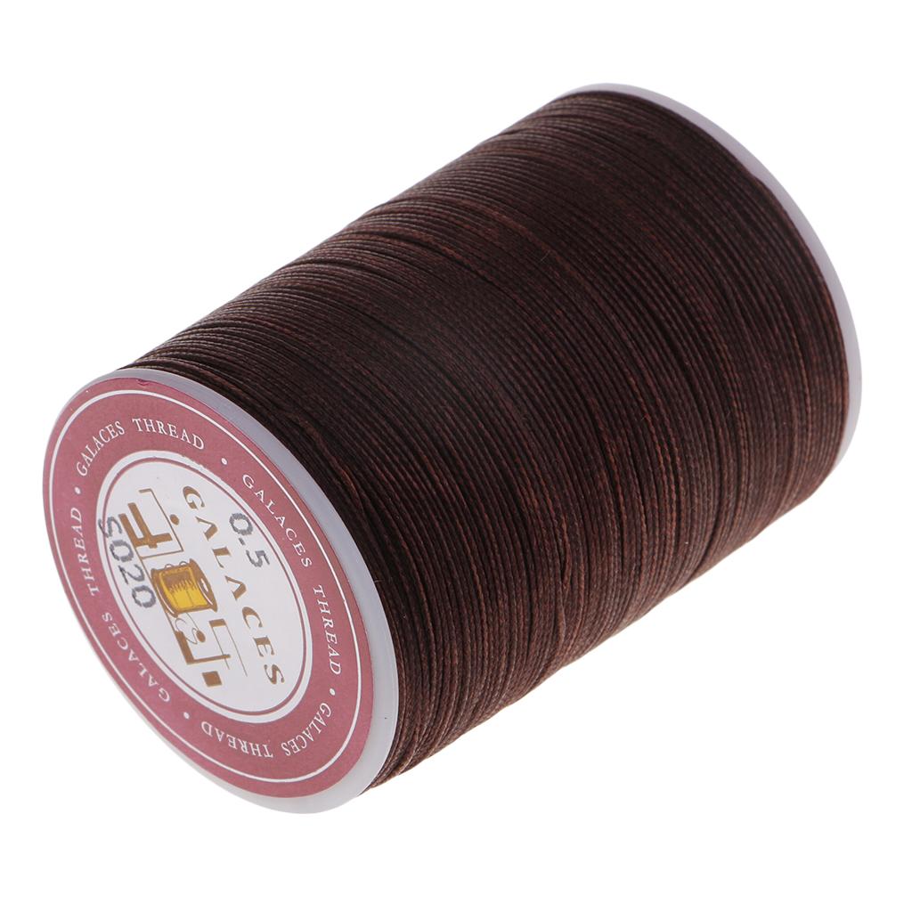 Round Waxed Polyester Thread 0.5mm Hand Sewing Cord for Leather Crafting Shoe Bag Carpet Repair Accessories