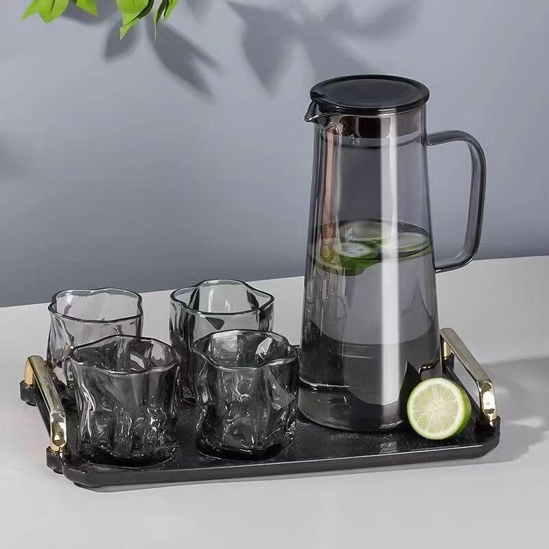 Ting Le Light Luxury Glass Pitcher & Cup Set