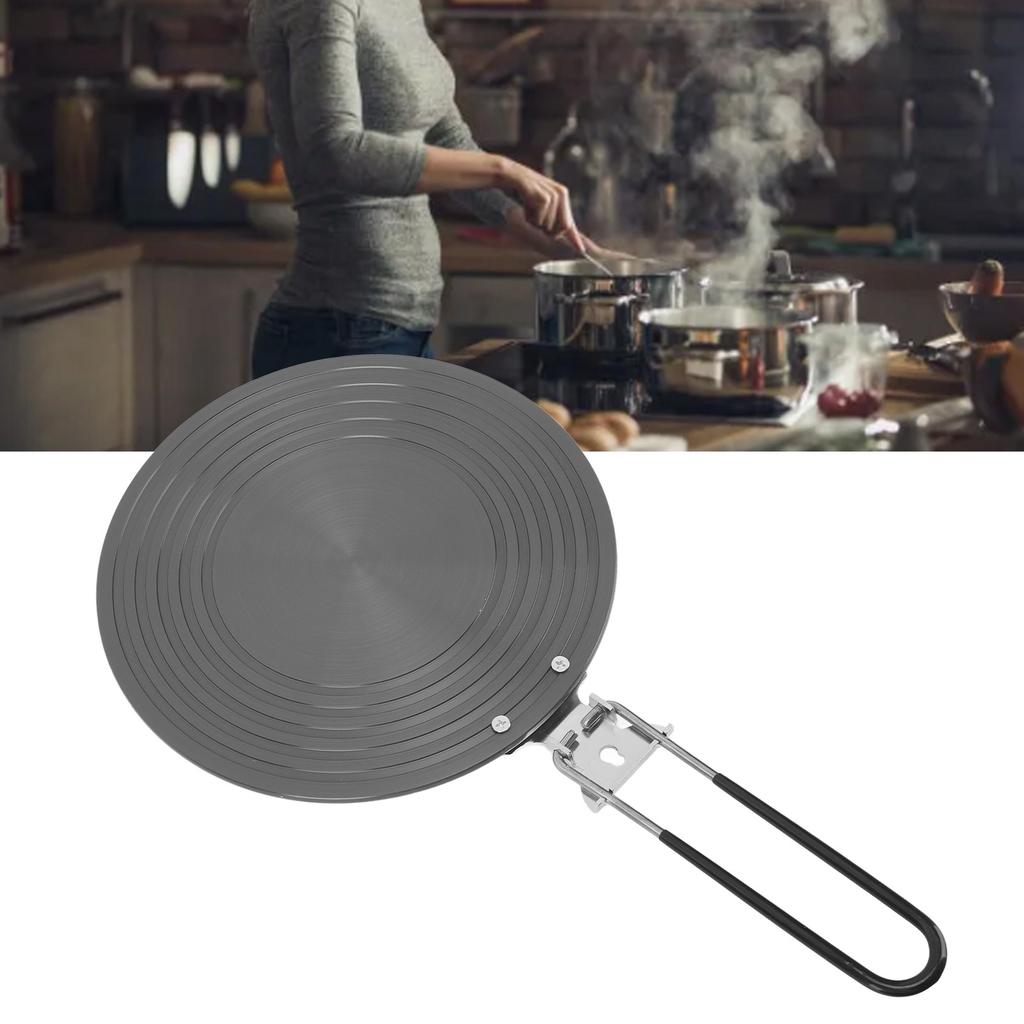 Ht Conduction Plate Aluminum Alloy Stove Top Ht Diffuser Reducer Flame Guard Simmer Plate with Detachable Handle for Kitchen