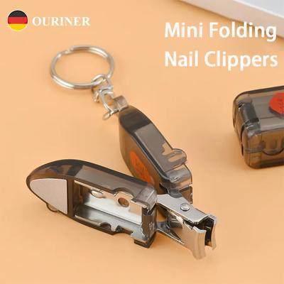 Stainless Steel Flip Portable Nail Clipper Key Hanger Creative Transformers Nail Clippers Mini Folding Nail Knife Manicure Tools