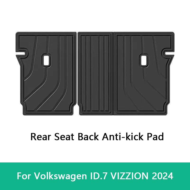 For Volkswagen ID.7 VIZZION 2024 Car Trunk Mat TPE Rear Seat Backrest Anti Kick Mat All Weather Trunk Anti Dirty Cargo Liner Pad